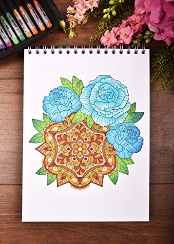 Libros Para Colorear Adultos por Colorya - Mandalas Magical Nature - Libro Colorear Adultos Premium, Sin Manchas, Impresión A Una Cara, Tamaño A4 y Espiralado + Ebook Extra con Ejemplos, Ideas y Tips