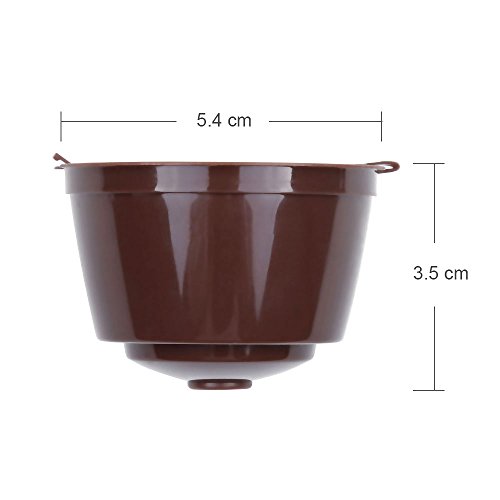 Lictin 3 Pack Cápsulas Filtros de Café Recargable Reutilizable para Cafetera Dolce Gusto Resistente Más de 150 Usos de Sustitucion de Cápsula de Café Dolce Gusto, color Marrón