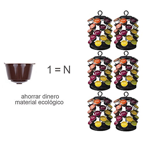 Lictin 3 Pack Cápsulas Filtros de Café Recargable Reutilizable para Cafetera Dolce Gusto Resistente Más de 150 Usos de Sustitucion de Cápsula de Café Dolce Gusto, color Marrón