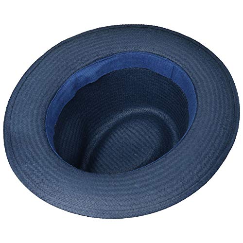 Lierys Sombrero de Paja Calito Tricolour Mujer/Hombre - Made in Italy Sol Verano con Banda Grosgrain Primavera/Verano - XL (60-61 cm) Azul