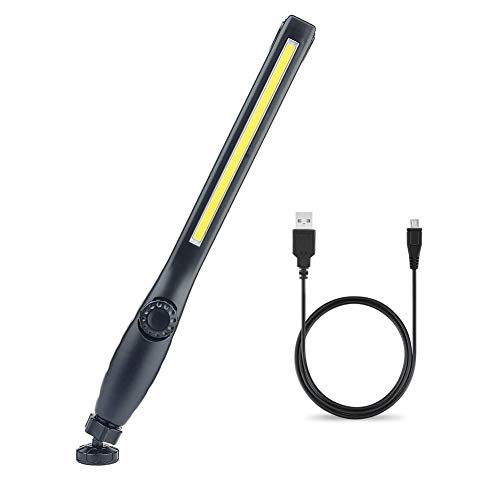 Linterna de Trabajo COB LED Recargable Iman Profesional, Linterna Trabajo LED Recargable USB, Luz de Trabajo Portatil, con Gancho, Base Imán, Cable USB para Casa Auto Camping Emergencia Reparacion