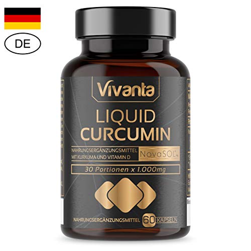 Liquid Curcumin - 60 cápsulas | Cúrcuma líquida con 185x Biodisponibilidad curcumina | 500 mg de NovaSOL por cápsula