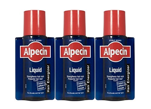 Líquido energizante para el pelo Alpecin, cafeína, 200 ml, paquete de 3 unidades