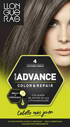 Llongueras Advance Tinte de Cabello Permanente Tono #4 Castaño Medio