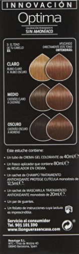 Llongueras Optima Tinte de Cabello Permanente sin Amoniaco Tono #7.24 Rubio Almendra