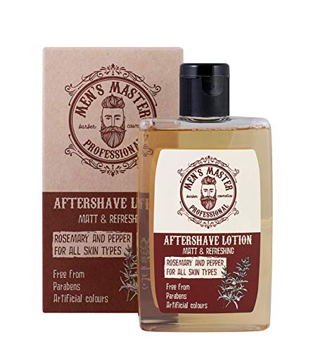 Loción calmante para después del afeitado"Romero y Pimienta" cosmética para hombre, sin parabenos, sin colorantes artificiales, 120 ml de Men's Master