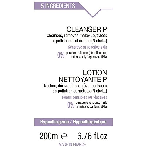 Loción limpiadora P (200ml) - Muy segura y con agua micelar pura. Limpia, elimina el maquillaje, purifica suavemente. Elimina impurezas, rastros de contaminación y metales. Piel sensible, reactiva e irritada (acné)