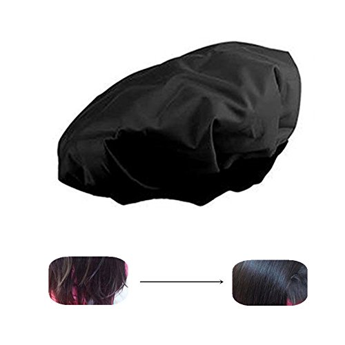 Locisne DIY Calor Térmico Del Pelo Caliente Microwavable Micrófono Del Cabello Acondicionador Del Sombrero Casquillo Del Balneario Herramientas De Styling Negro (Calor del cabello)