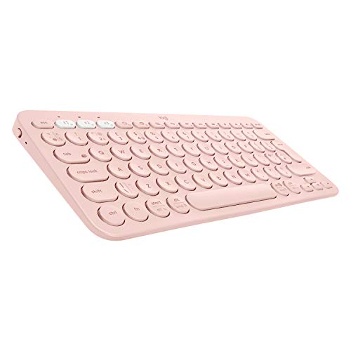 Logitech K380 Teclado inalámbrico, Bluetooth multidispositivo con Easy-Switch para hasta 3 dispositivos, compacto – PC, portátiles, Windows, Mac, Chrome OS, Android, iPad OS, Apple TV, Color Rosa