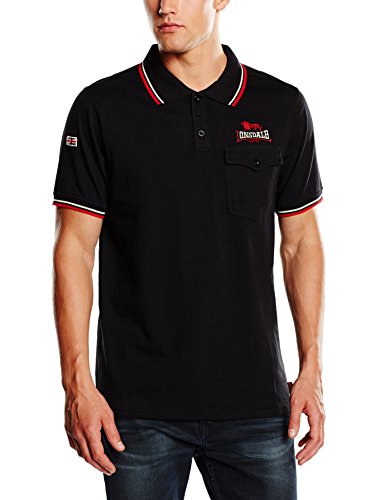 Lonsdale Amateur Polo, Negro (Schwarz), Large (Talla del Fabricante: L) para Hombre