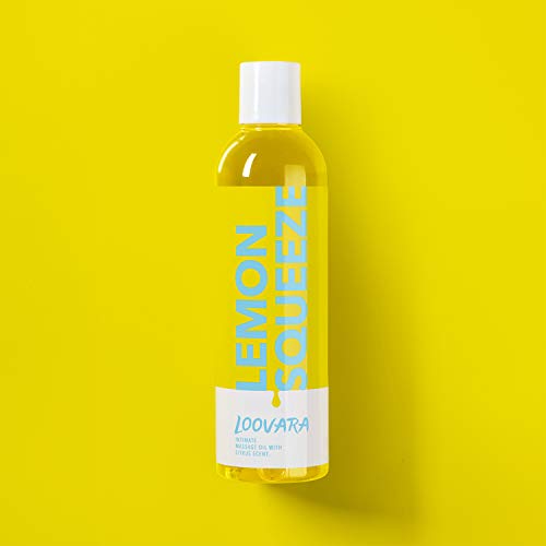 Loovara Lemon Squeeze - aceite para masajes eróticos (250 ml) | aceite sensual estimulante con aroma cítrico | preliminares de ensueño | ingredientes naturales, dermatológicamente testados | vegano