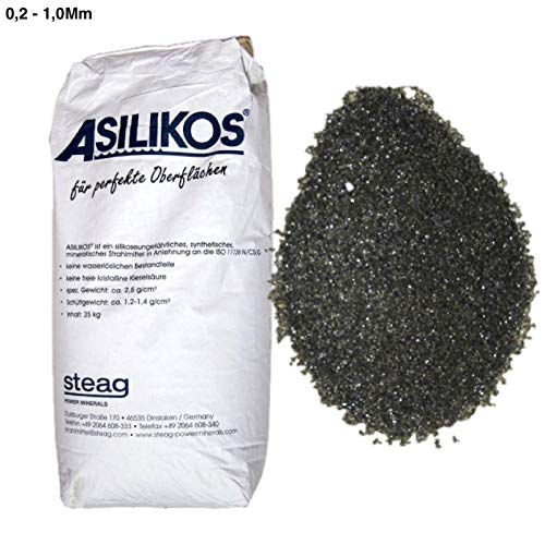 Lordsworld - Asilikos - 25 kilogramos 0,2-1,0Mm ASILIKOS arena abrasiva para chorro de arena - arena abrasiva para pelar - Escoria de cobre - 25 kilogramos - Asilikos-02-10