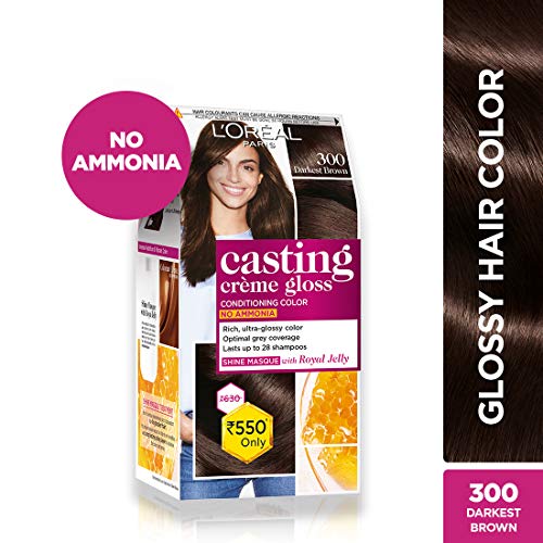 L'Oreal Paris Casting Creme Gloss, Darkest Brown 300, 87.5g+72ml