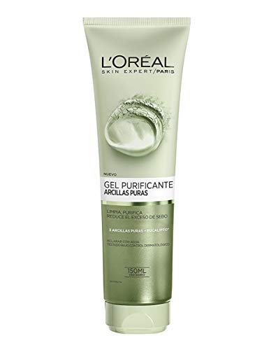 L'Oreal Paris Dermo Expertise - Arcillas puras gel limpiador purificante, color verde - 150 ml