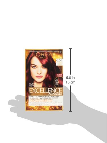 L'Oréal Paris Excellence Intense Coloración, Tono: 6,66 Rojo Escarlata Intenso