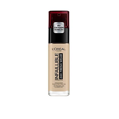 L'Oréal Paris Make-up designer Infalible 24H Fresh Wear Base de Maquillaje de Larga Duración - Tono 130 Beige Peau, 30 ml