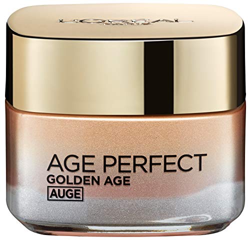 L'Oréal Paris Perfect Golden Age Rosé - Cuidado ocular con calcio B5 y extracto de peonía, contra ojeras oscuras, 15 ml