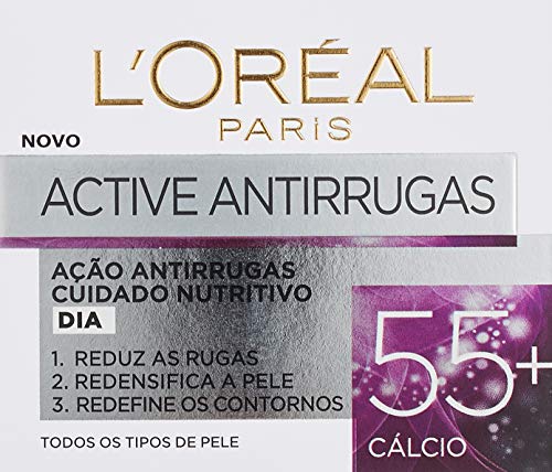 L'Oreal Paris Skin Expert - Crema de Día Nutritiva Anti-Arrugas, Tratamiento con Calcio para Pieles de +55 - 50 ml