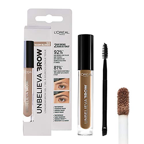 L'Oréal Paris Unbelieva Brow Gel De Cejas, Larga Duración, 103 Warm Blonde - 3.4 ml