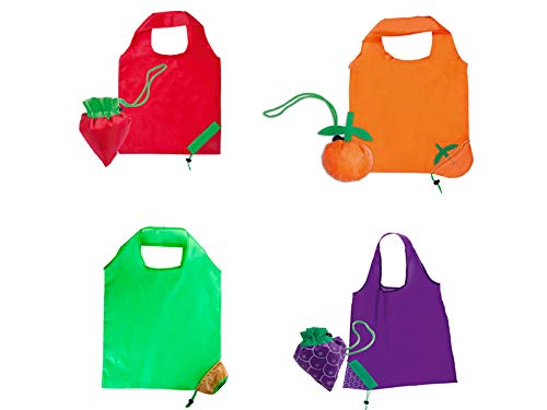 Lote de 50 Bolsas de la Compra Plegables"Frutis" - Bolsas Reciclables de Tela con forma de Originales Frutas - 100% Ecológico. Bolsas de la compra baratas