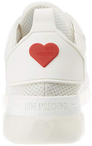 Love Moschino Ja1514, Zapatillas de Gimnasia para Mujer, Blanco (Bianco 100), 36 EU