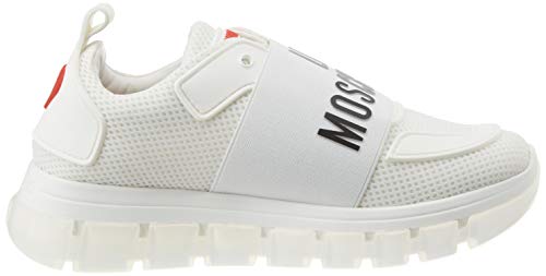 Love Moschino Ja1514, Zapatillas de Gimnasia para Mujer, Blanco (Bianco 100), 36 EU