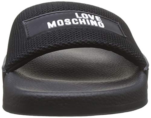 Love Moschino Sabotd.pool25 Rete, Zapatillas de Estar por casa con talón Abierto para Mujer, Negro (Black Soft 000), 36 EU