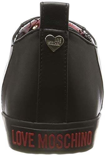 Love Moschino Scarpad.Gomma 30 Mm, Nappa PU, Zapatillas de Gimnasia para Mujer, Negro (Nero 000), 40 EU