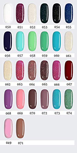 LOVECRAZY - Kit de Esmaltes de Uñas en Gel Semipermanente, 20 Colores de Esmaltes y Top Coat Base Coat