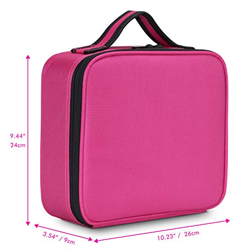 Luxspire Portátil Bolsa Cosmetica, Bolsa de neceser con gran capacidad y diseño divisible, Bolso de organizador maquillaje en viaje, Almacenamiento de Maquillaje Cosmético, Neceseres de viaje, Burdeos