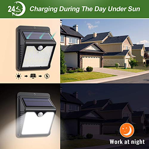 Luz Solar Exterior, [2020 Más Nuevo Modelo 6-Paquete 150 LED - 1000 Lumens] iPosible 180 °Iluminación Foco Solar con Sensor de Movimiento Impermeable Lámpara Solar para Jardín Camino