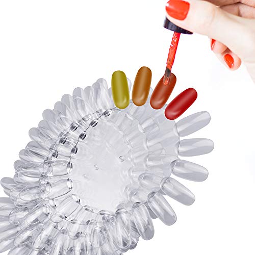 LYTIVAGEN 20 PCS Muestrario de Uñas, Mostrador Exhibidor Display Uñas Plástico Acrílico Muestra de Uña para Practicar la Coloración de Uñas (Transparente, 24 * 12 * 4 cm)