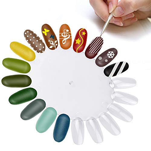 LYTIVAGEN 20 PCS Muestrario de Uñas, Mostrador Exhibidor Display Uñas Plástico Acrílico Muestra de Uña para Practicar la Coloración de Uñas (Transparente, 24 * 12 * 4 cm)