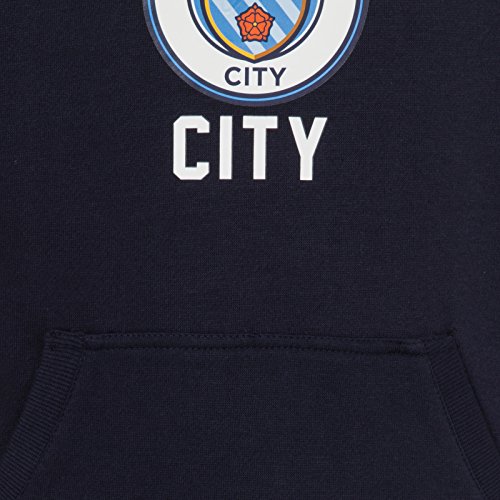 Manchester City FC - Sudadera oficial con capucha y escudo del club - Para niño - Forro polar - 12-13 años