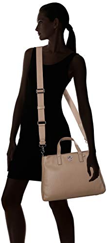 Mandarina Duck Mellow Leather, Bolsa de mensajero para Mujer, Gris (Amphora), 12x19x28 Centimeters (W x H x L)