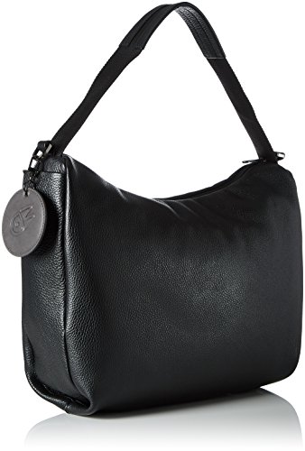 Mandarina Duck Mellow Leather Tracolla, Bolso bandolera para Mujer, Negro (Nero), 10x21x28.5 cm (B x H x T)