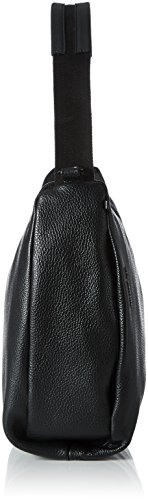 Mandarina Duck Mellow Leather Tracolla, Bolso bandolera para Mujer, Negro (Nero), 10x21x28.5 cm (B x H x T)