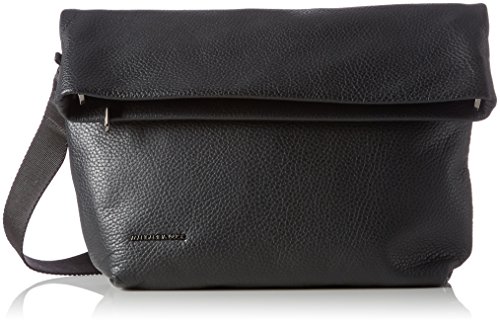 Mandarina Duck Mellow Leather Tracolla, Bolso bandolera para Mujer, Negro (Nero), 10x21x28.5 cm (B x H x T)