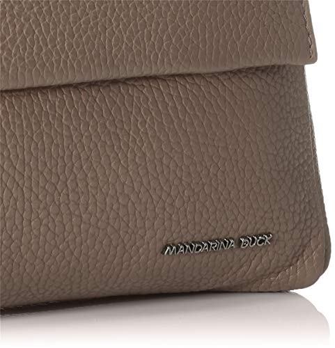 Mandarina Duck Mellow Leather Tracolla/Nero, Bolsa de mensajero para Mujer, Gris (Amphora), 21x15x6 centimeters (W x H x L)