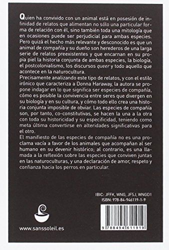 Manifiesto de las especies de compañía: Perros, personas y la alteridad significativa (Chiribitas)