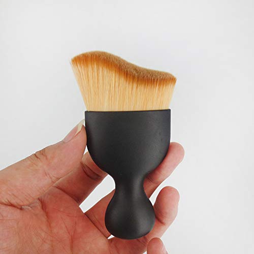 Maquillaje Cepillos 1pc Kabuki Curva De Cepillo Profesional Del Maquillaje De La Cara Sculpting Brush Con La Fundación Bb De La Cubierta De Crema De Pinceles De Maquillaje Para Uso Diario (doble