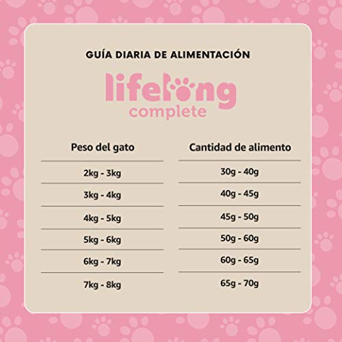 Marca Amazon - Lifelong Complete- Alimento seco completo para gatos adultos con salmón y arroz, 1 x 3 kg