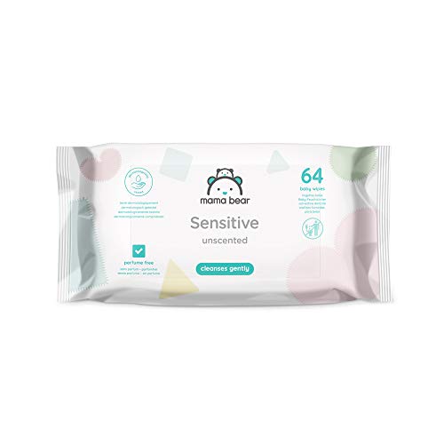 Marca Amazon - Mama Bear Sensitive Toallitas húmedas para bebé - 12 Paquetes (768 Toallitas)