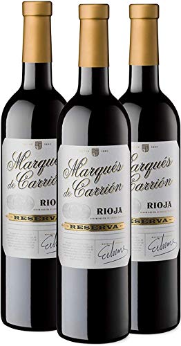 Marqués de Carrión Reserva - Vino Tinto D.O Rioja, Pack de 3 Botellas x 750 ml