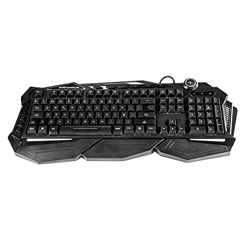 Mars Gaming MK3, teclado híbrido-mecánico gaming, español para PC, USB, negro