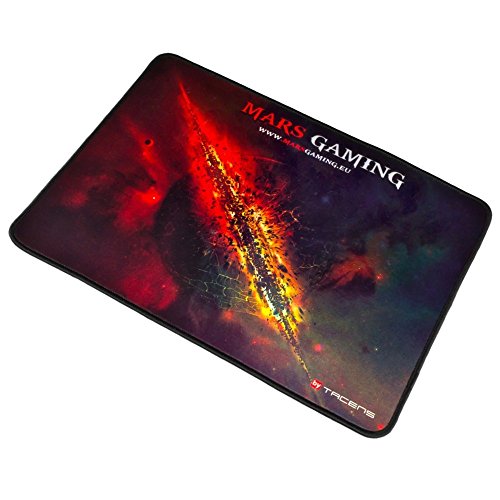 Mars gaming MMP1, Alfombrilla Gaming, Base Caucho, Máx Precisión, 35x25cm, Rojo