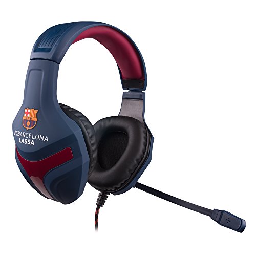 MARSGAMING MHBC Auriculares Gaming del FC Barcelona Lassa (micrófono Plegable, 40mm neodimio, Diadema Ajustable, Producto Oficial Euroliga), Azul