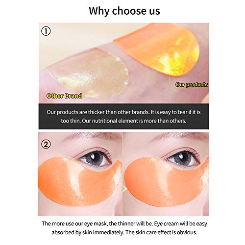 Máscara para los ojos, Ojos Parches, Máscara para ojos de colágeno, Parches Hidrogel para Ojos, Con Vitamina C, Reduce las bolsas bajo los ojo, ojeras, patas de gallo e hinchazón - 30 Pares