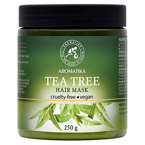 Mascarilla Pelo con Aceite Esencial de árbol de Té & Aceites de Argán & Oliva 250g - Hidrata el Cabello - Mascarilla para Cabello - Fórmula Reparadora de Cabello - Dañado - Sin Sulfatos