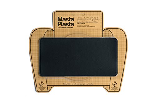 MastaPlasta - Parches AUTOADHESIVOS para reparación de Cuero y Otros Tejidos. Negro. Elije el tamaño y el diseño. Primeros Auxilios para sofás, Asientos de Coche, Bolsos, Chaquetas